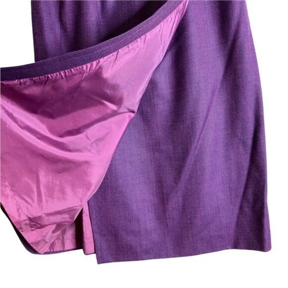Vintage 70s-80s Schrader Separates Wool Skirt Suit Pink & Purple Est. M - Picture 8 of 16
